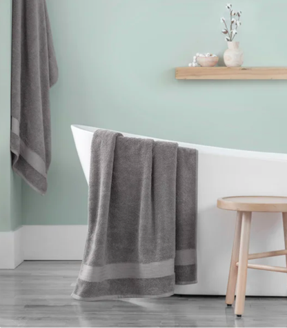 100% H-Grocotton Bath Towels - Gun Metal