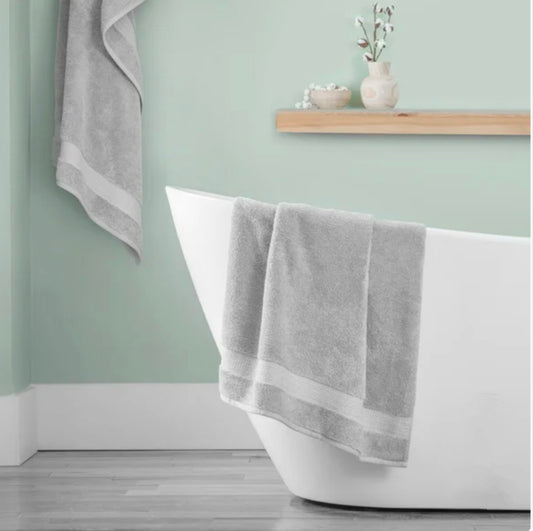 100% H-Grocotton Bath Towels - Light Grey