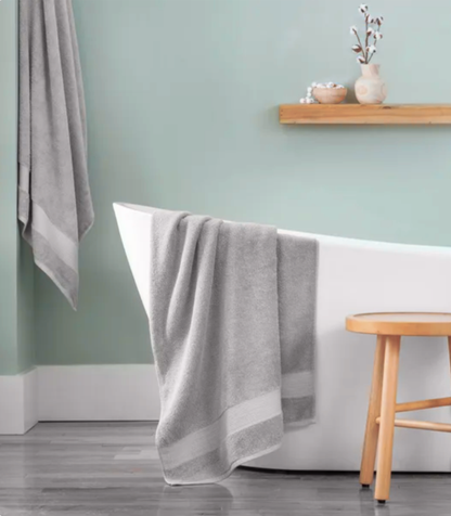 100% H-Grocotton Bath Towels - Light Grey