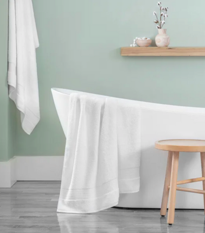 100% H-Grocotton Bath Towels - Pearl White