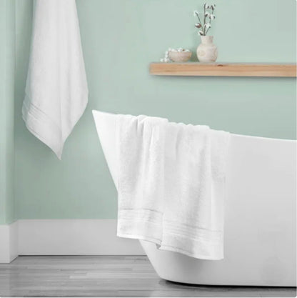 100% H-Grocotton Bath Towels - Pearl White