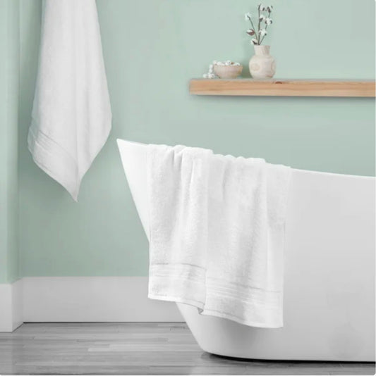 100% H-Grocotton Bath Towels - Pearl White